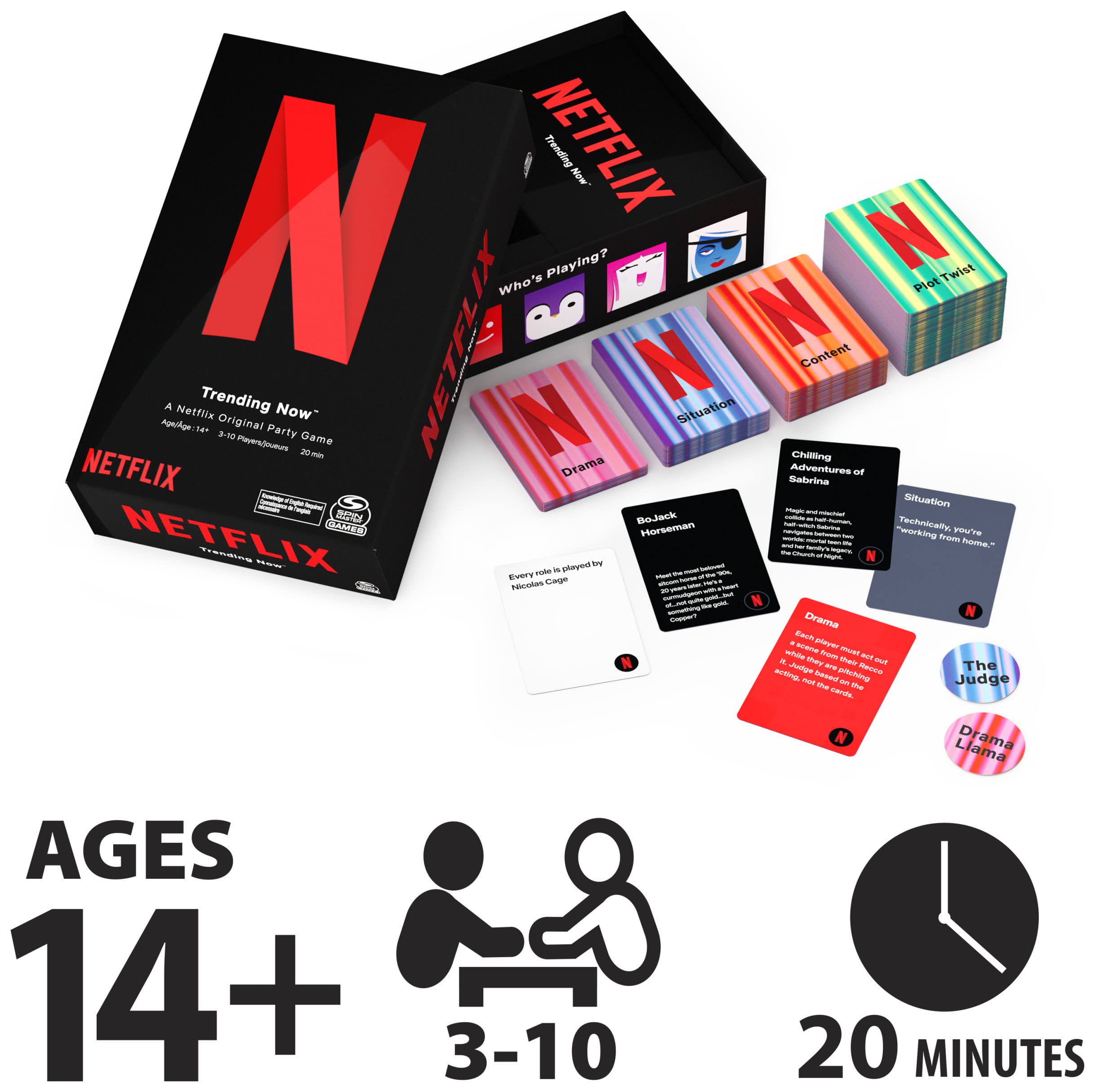 Spin Master Netflix Trending Now Card Game Board Game with Funny TV Show Cards Spin Master