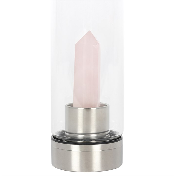 Rose Quartz Purifying Glass Water Bottle
