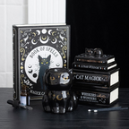 Black Cat Book Stack Oil Burner with Cat