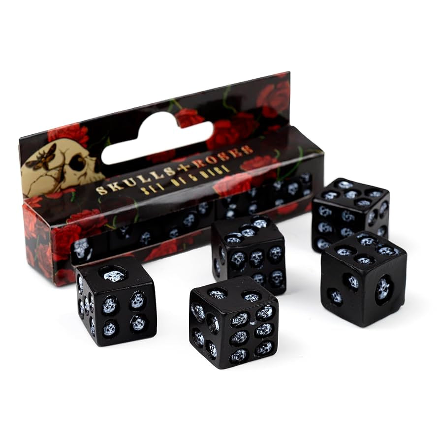 Puckator Set of 5 Six-Sided Die with Inlaid Skulls Puckator