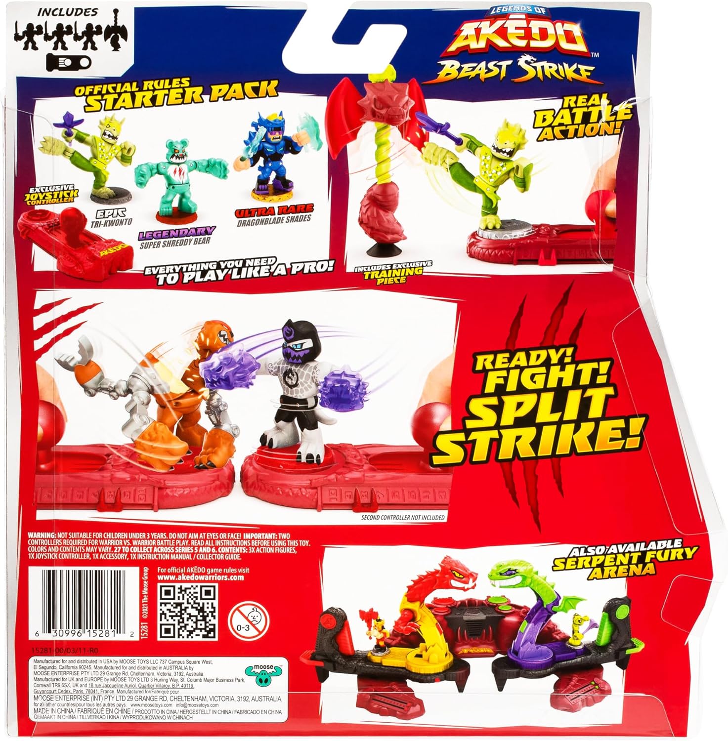 Akedo Legends Beast Strike Starter Set, 3 Warriors, Includes Training Accessory and Exclusive Controller Akedo