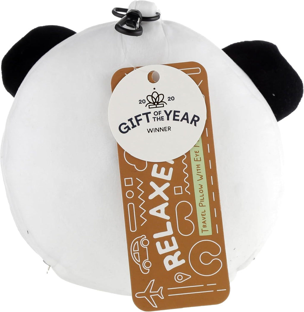 Relaxeazzz Panda Round Plush Travel Pillow& Eye Mask Relaxeazzz