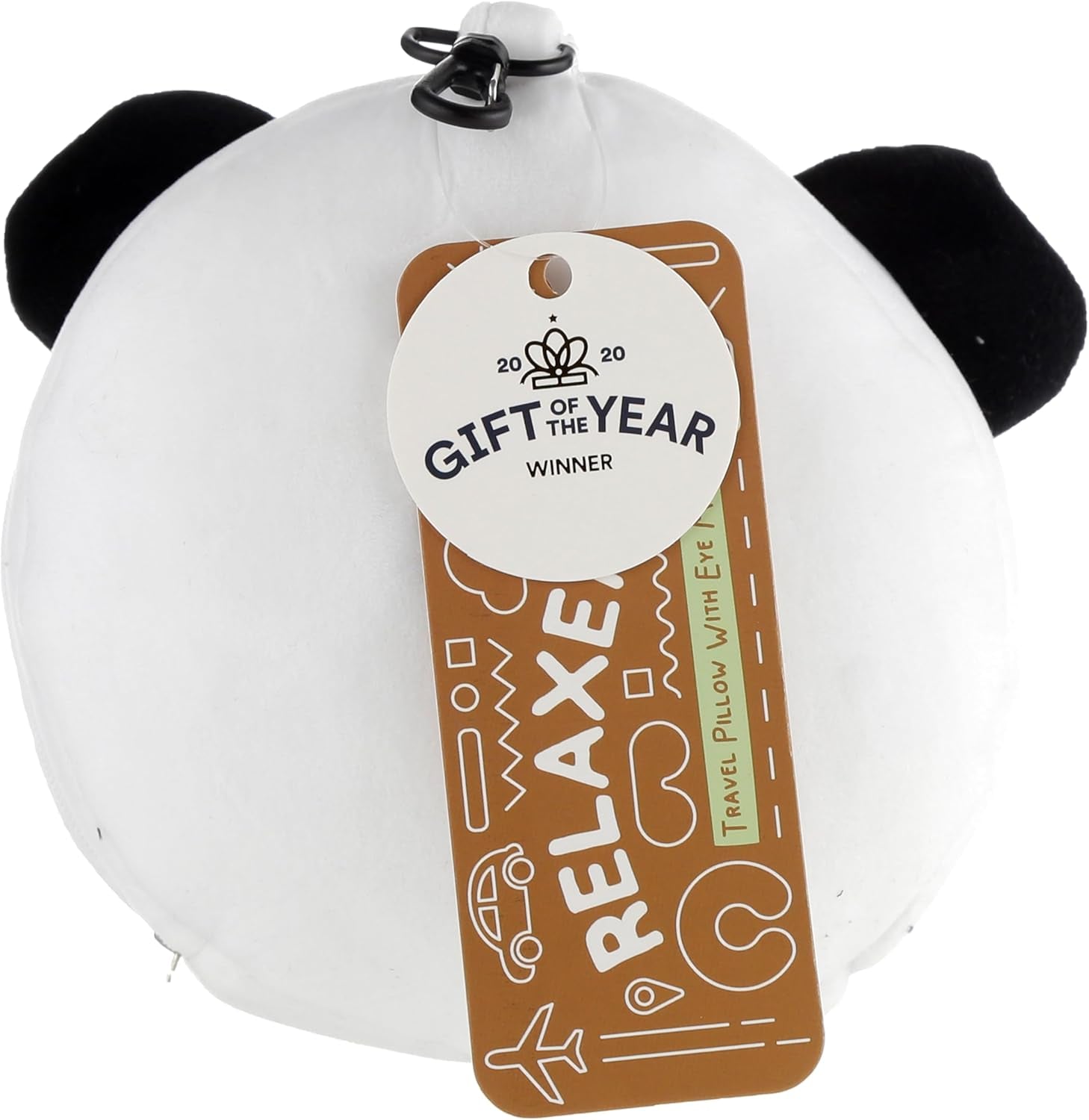 Relaxeazzz Panda Round Plush Travel Pillow& Eye Mask Relaxeazzz