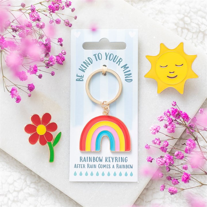 Be Kind to Your Mind Gift Set – Mug, Rainbow Keyring & Journal with Pen