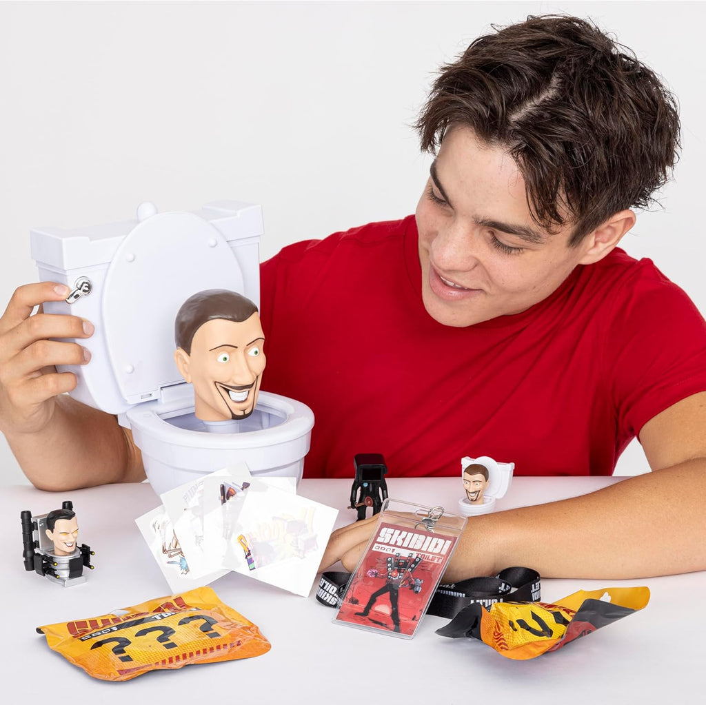 Bonkers Toys Skibidi Toilet Mystery Toilet with Surprise Toys to Discover inside