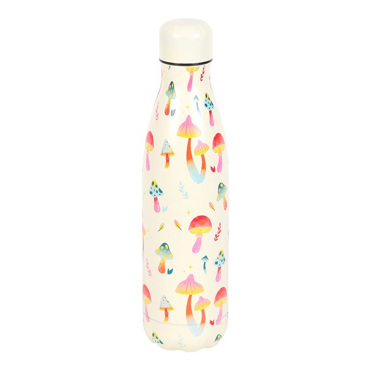 Funky Fungi Mushroom Print Metal Water Bottle Something Different