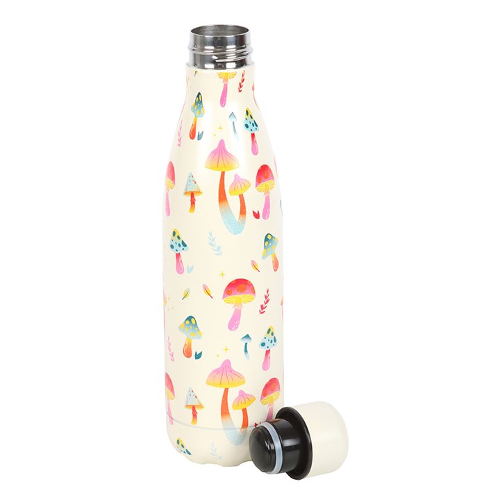 Funky Fungi Mushroom Print Metal Water Bottle Something Different