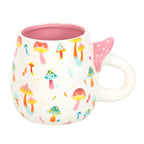 Funky Fungi Print Mug with Mushroom Handle