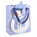 Snowman Snuggles Gift Set – Stacking Mugs, Bouclé Cushion & Gift Bag