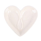 Off White Angel Wing Heart Trinket Dish