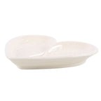 Off White Angel Wing Heart Trinket Dish