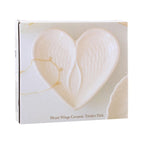 Off White Angel Wing Heart Trinket Dish