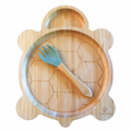 Turtle Bamboo Plate & Fork Set for Babies & Toddlers