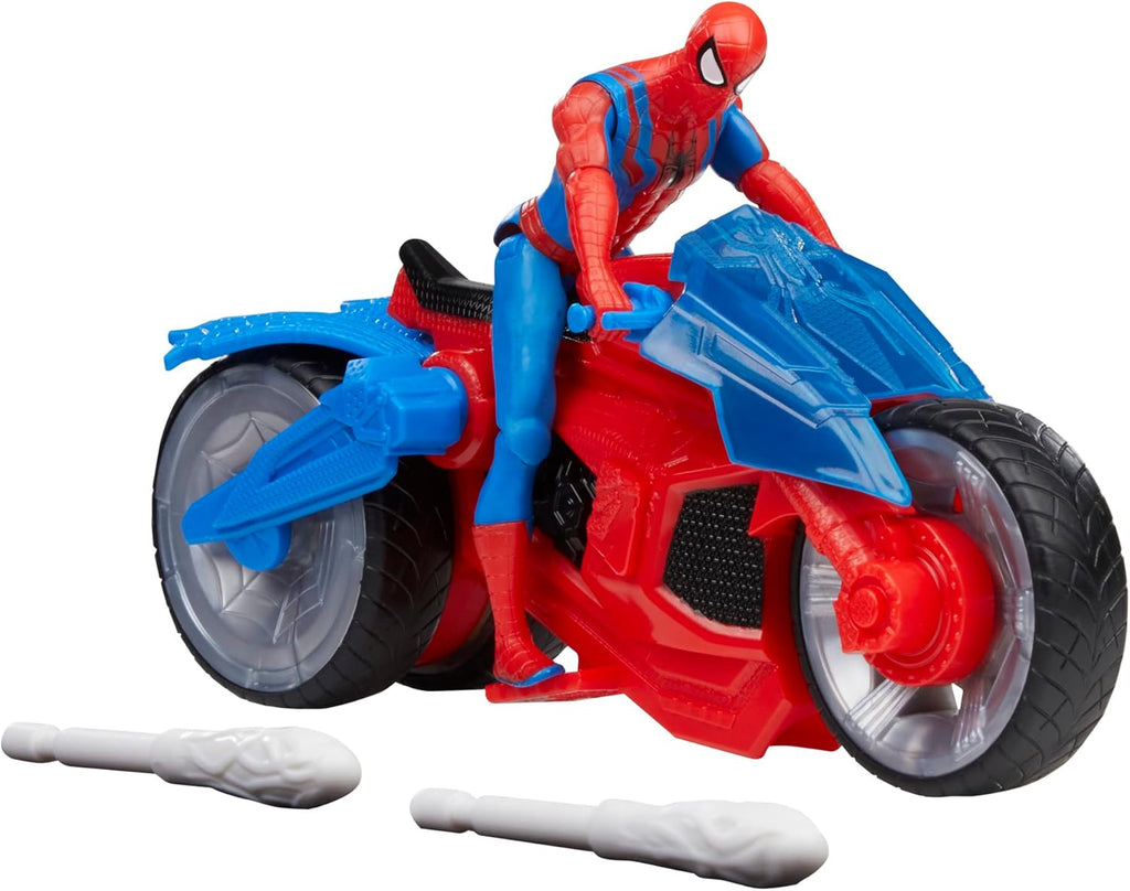 Spider-Man Marvel Web Blast Cycle Toy Set with 10-cm Action Figure and 2 Web Projectiles
