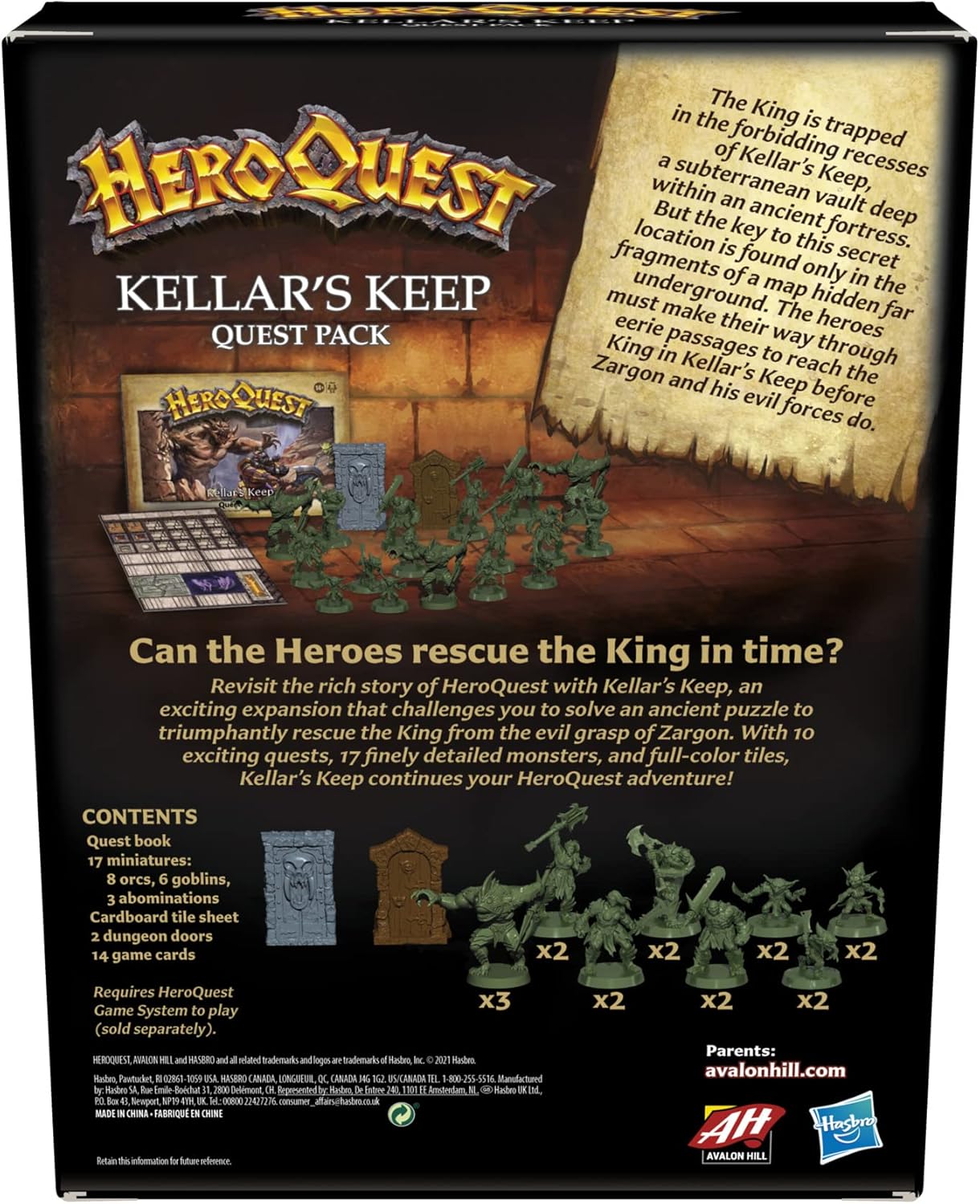 Avalon Hill HeroQuest Kellar's Keep Expansion, Ages 14 and Up 2-5 Players, Requires HeroQuest Game System to Play