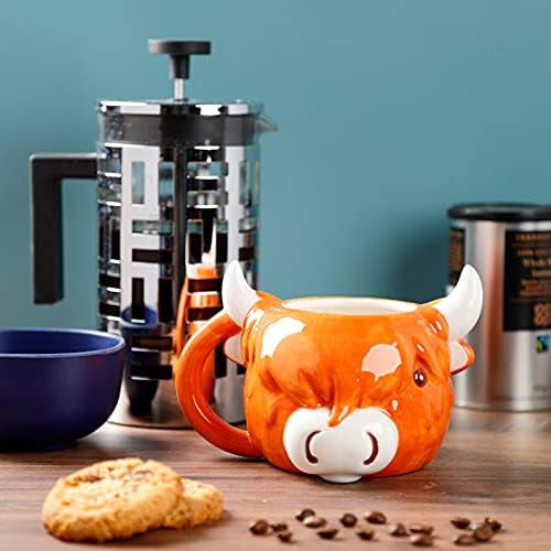 Puckator Highland Coo Cow Head Ceramic Shaped Tea Coffee Mug