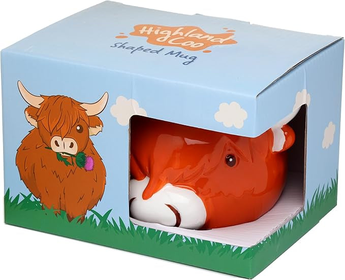 Puckator Highland Coo Cow Head Ceramic Shaped Tea Coffee Mug