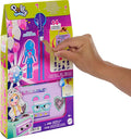 Polly Pocket Doll & Playset, Disco Dance Fashion Reveal Unboxing Travel Toy with 3-inch Hoodie Buddy Doll, 16 Accessories & Surprise Water Play
