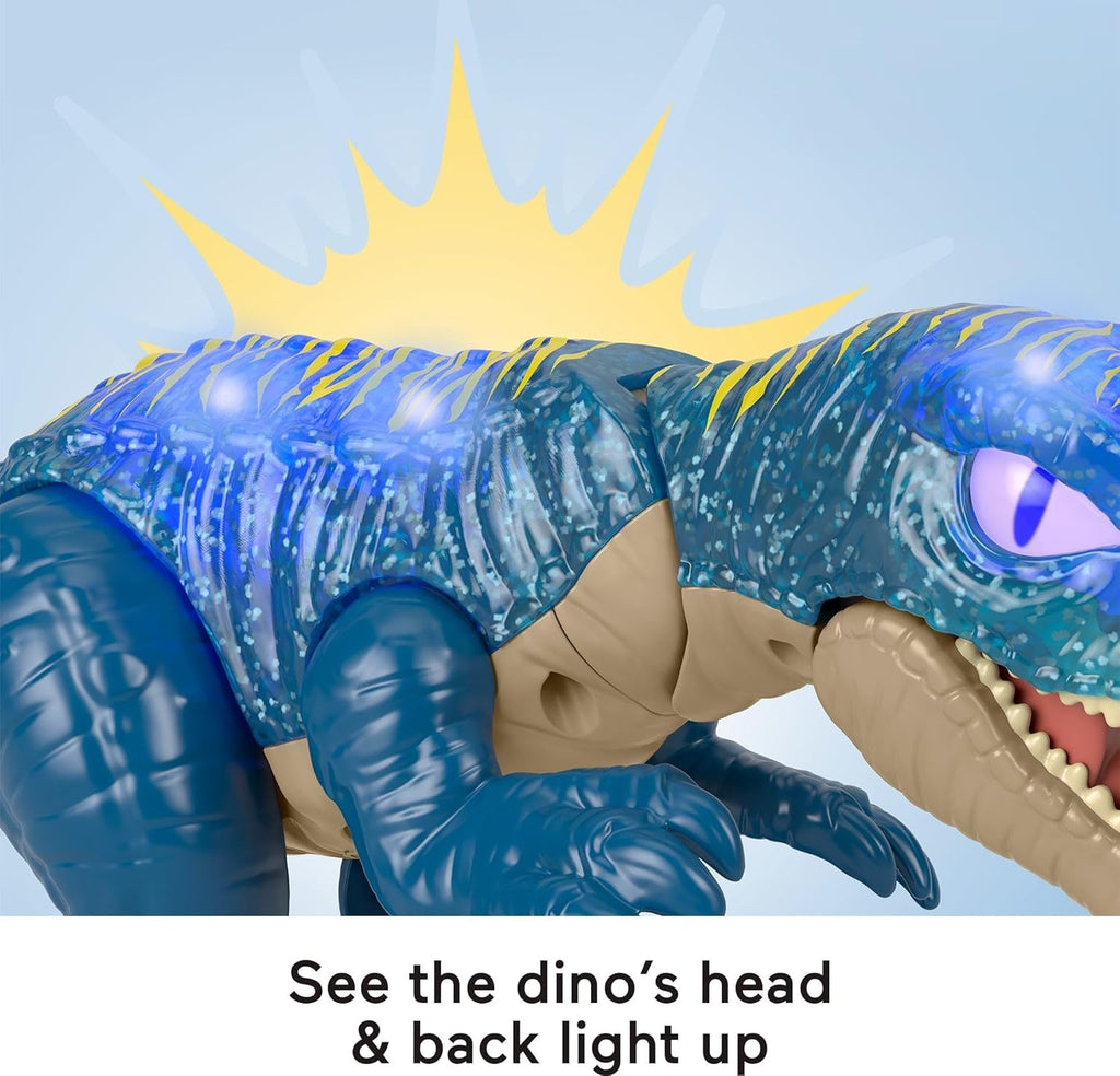 Fisher-Price Imaginext Jurassic World Dinosaur Toy Growl & Glow Baryonyx with Lights Sounds & Chomping Action