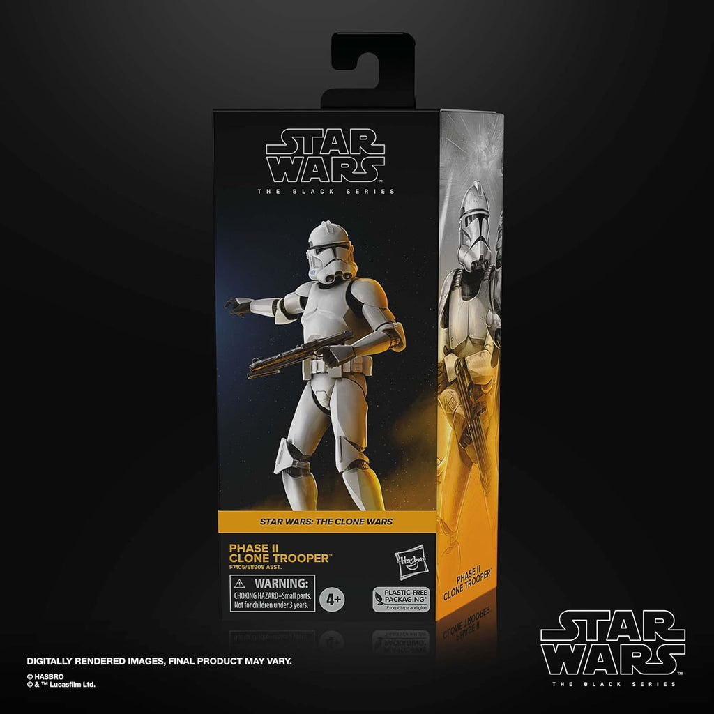 Hasbro Star Wars The Black Series Phase II Clone Trooper, The Clone Wars 6-Inch Action Figures