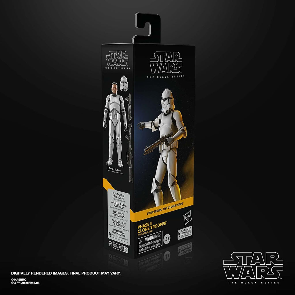 Hasbro Star Wars The Black Series Phase II Clone Trooper, The Clone Wars 6-Inch Action Figures