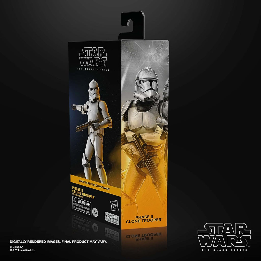 Hasbro Star Wars The Black Series Phase II Clone Trooper, The Clone Wars 6-Inch Action Figures