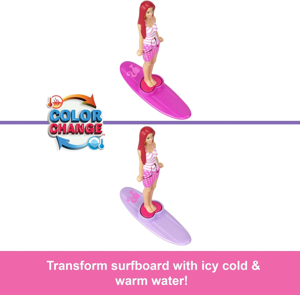 Mattel Barbie Mini Barbie Land 4-Pack Doll & Toy Vehicle Set with 4 1.5-inch Dolls & 4 Iconic Toy Vehicles with Color-Change Surprise