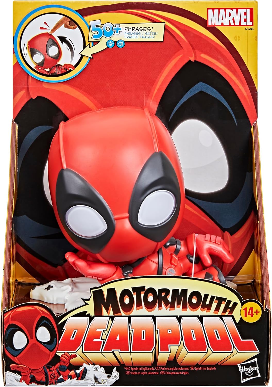 Hasbro Marvel Motormouth Deadpool Electronic Superhero Toy Talking Figure with Lights and Sounds