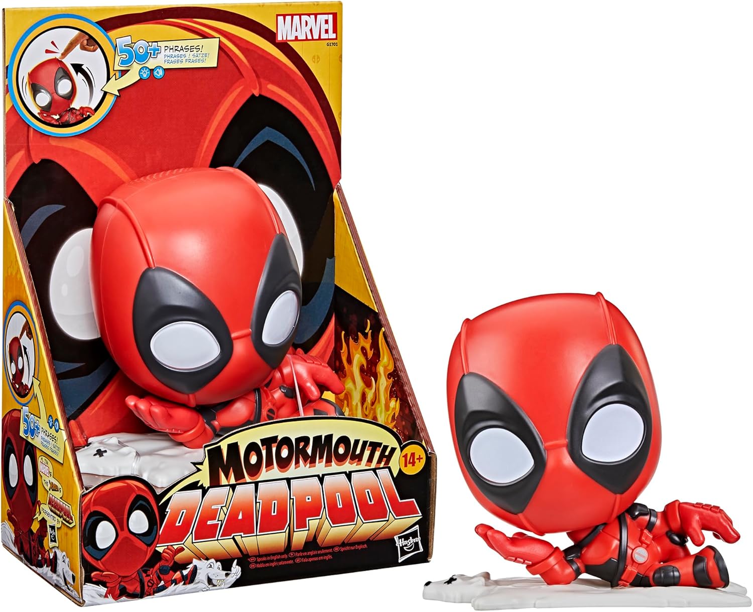Hasbro Marvel Motormouth Deadpool Electronic Superhero Toy Talking Figure with Lights and Sounds
