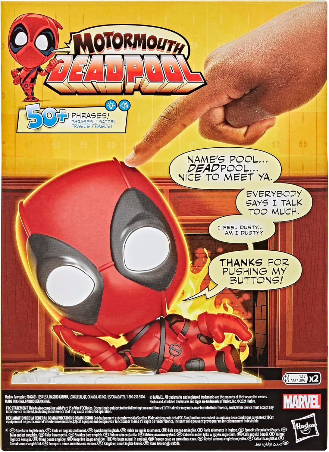 Hasbro Marvel Motormouth Deadpool Electronic Superhero Toy Talking Figure with Lights and Sounds