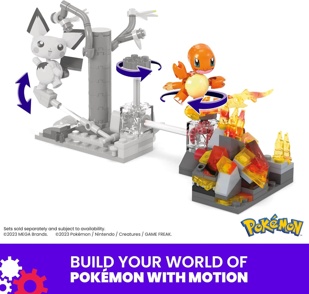 MEGA Pokémon Action Figure Building Toys, Charmander's Fire-Type Spin with 81 Pieces