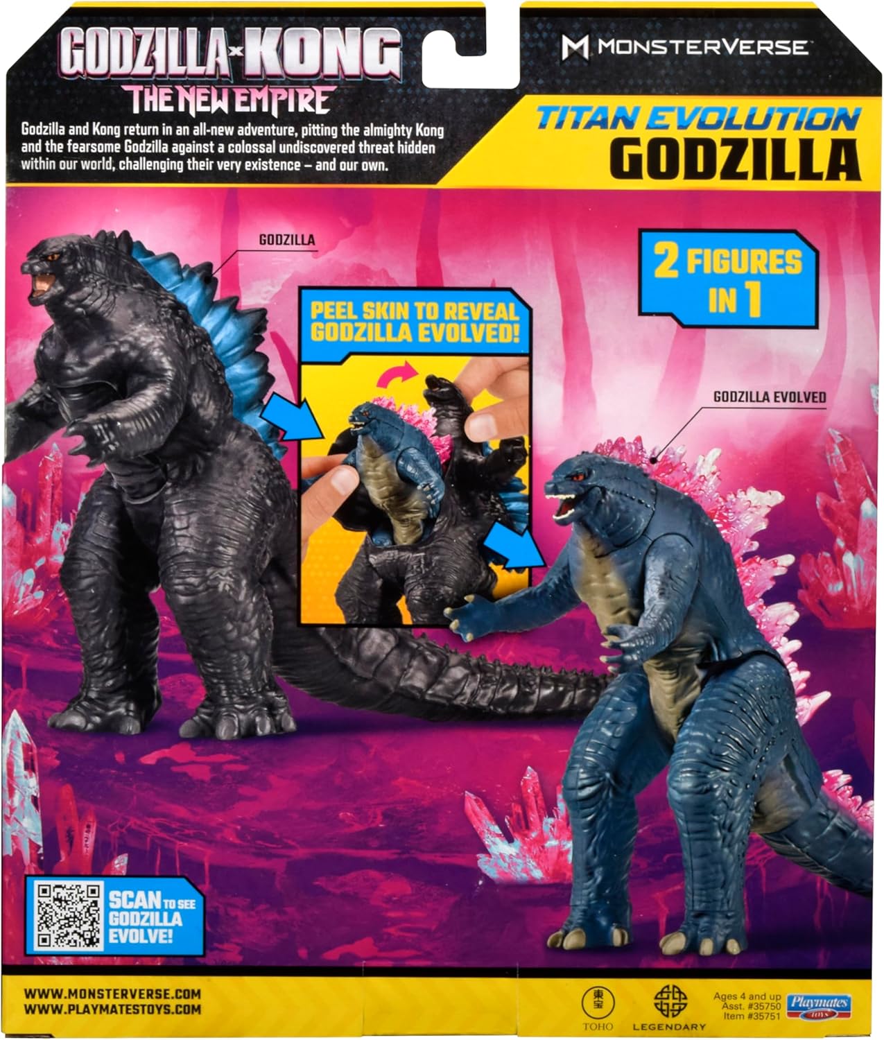 MonsterVerse Godzilla x Kong: The New Empire, 7-Inch Authentic Titan Evolution Godzilla Action Figure toy