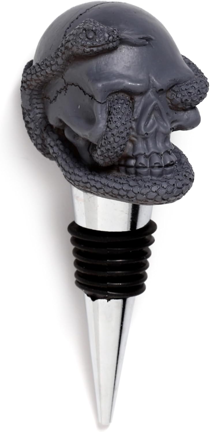Puckator Skulls and Roses Skull and Snake Bottle Stopper