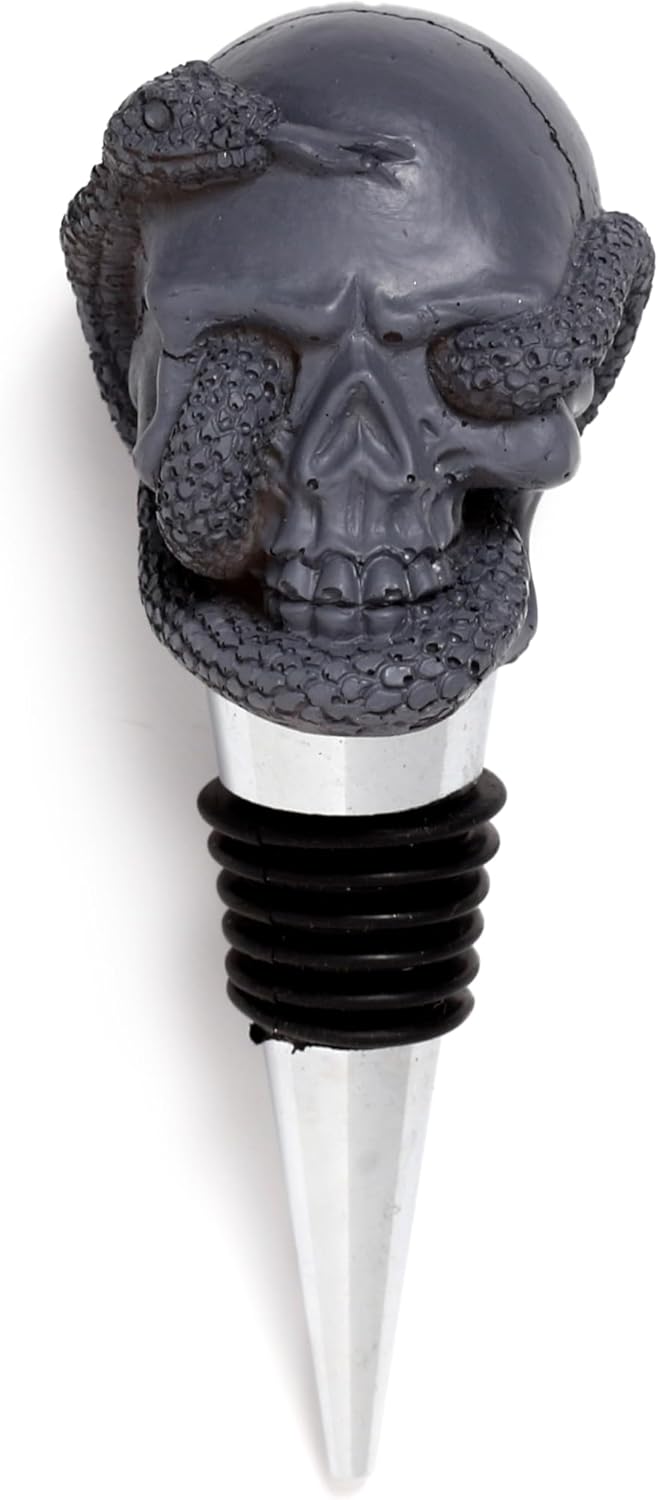 Puckator Skulls and Roses Skull and Snake Bottle Stopper