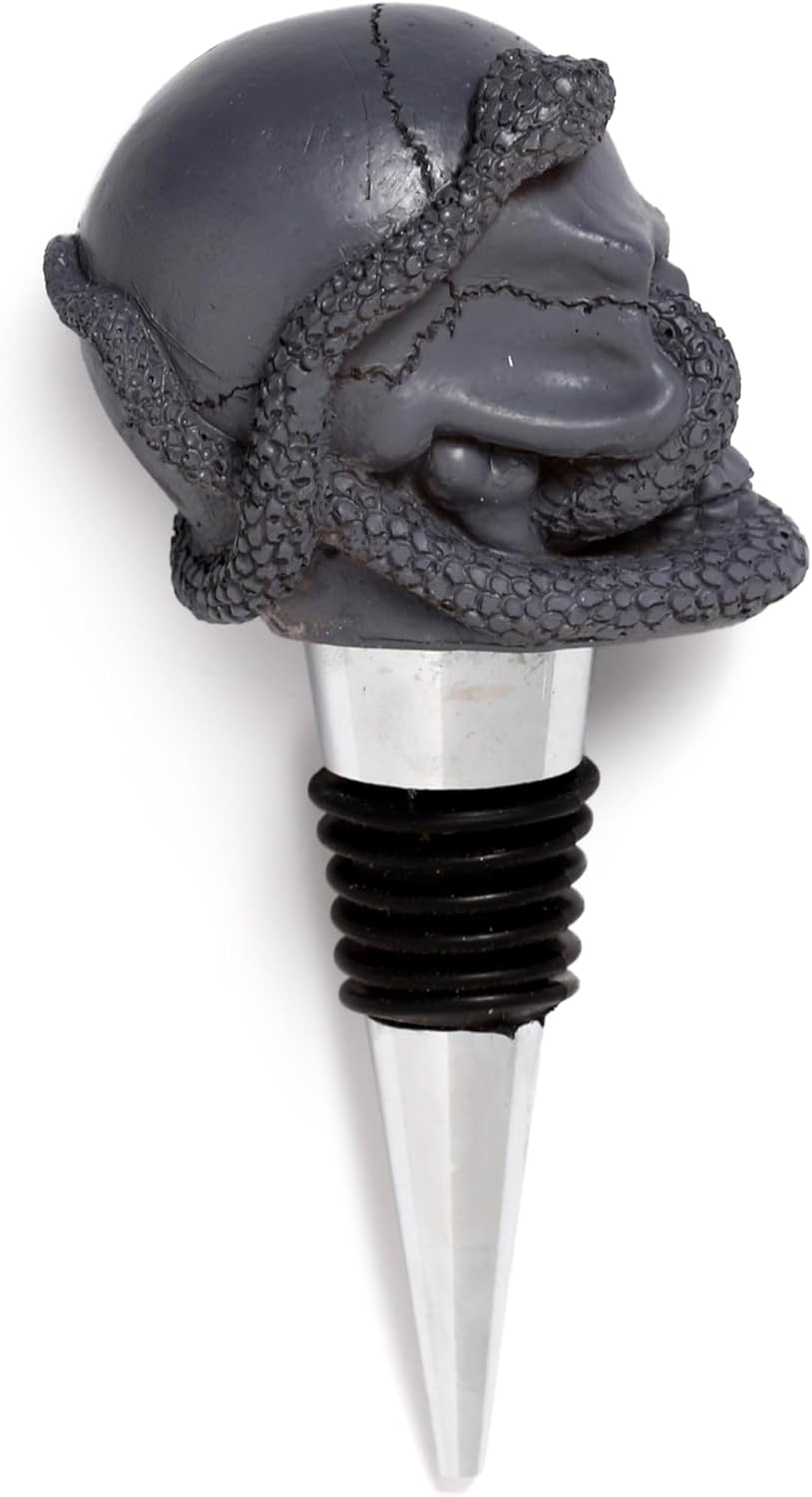 Puckator Skulls and Roses Skull and Snake Bottle Stopper
