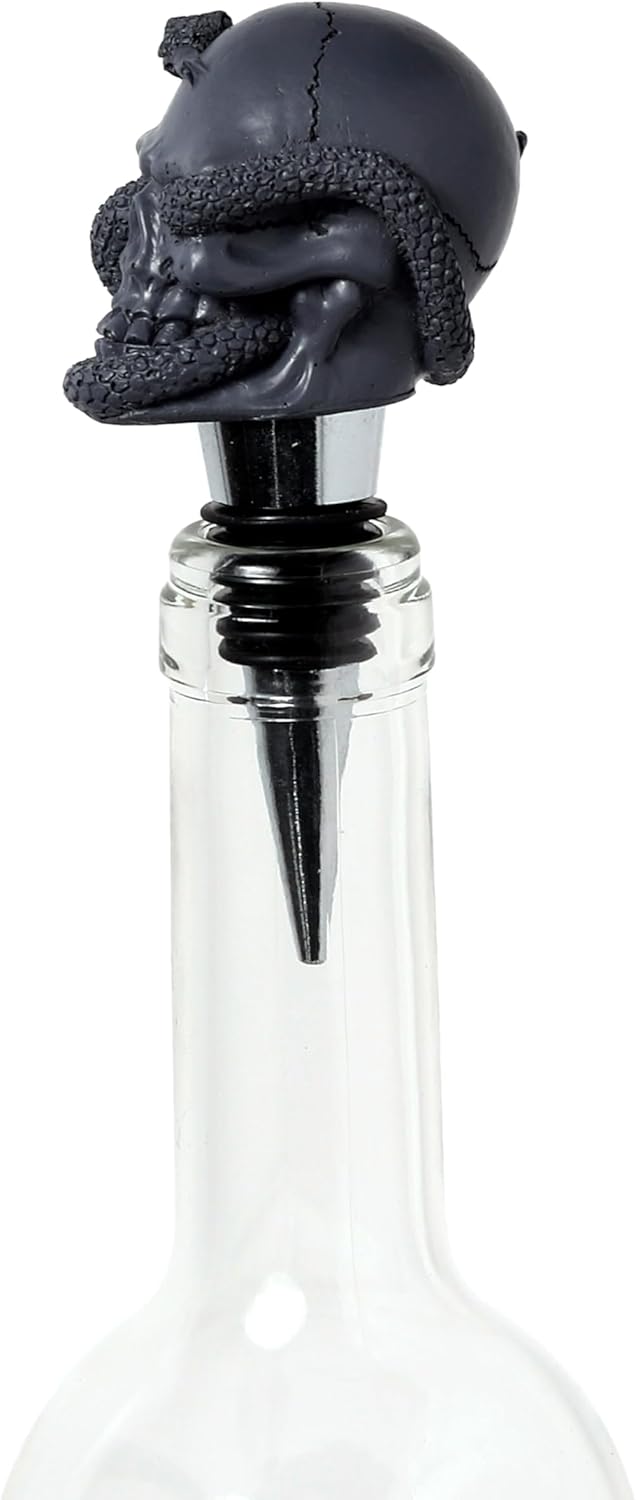 Puckator Skulls and Roses Skull and Snake Bottle Stopper