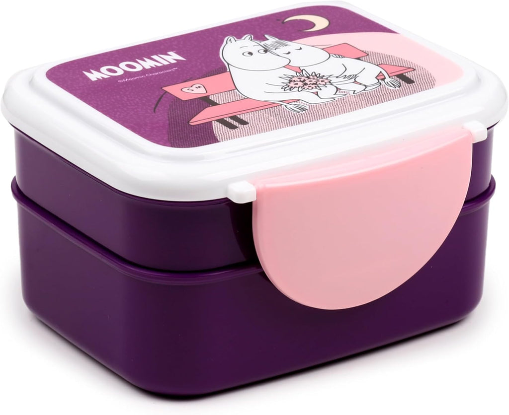 Puckator Moomin Clip Lock Stacked Bento Lunch Box with Cutlery