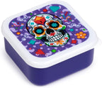 Puckator Set of 3 Stacking Food Containers M/L/XL - Mexican Skull - Day of the Dead - Lunch Box
