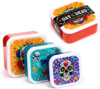 Puckator Set of 3 Stacking Food Containers M/L/XL - Mexican Skull - Day of the Dead - Lunch Box