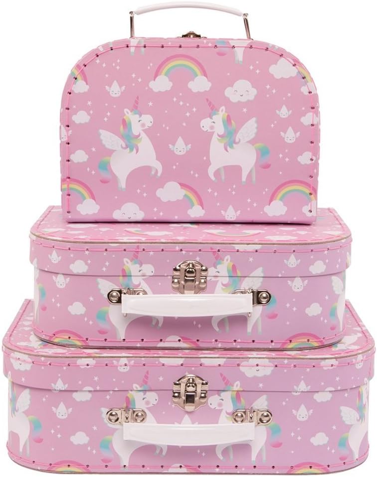 Sass & Belle Rainbow Unicorn Suitcases Set of 3 Betty Unicorn