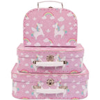 Sass & Belle Rainbow Unicorn Suitcases Set of 3 Betty Unicorn