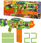 Nerf Zombie Corrupter Dart Blaster, 22 Nerf Elite Darts, 18 Dart Clip, Dart Storage, Bolt Action