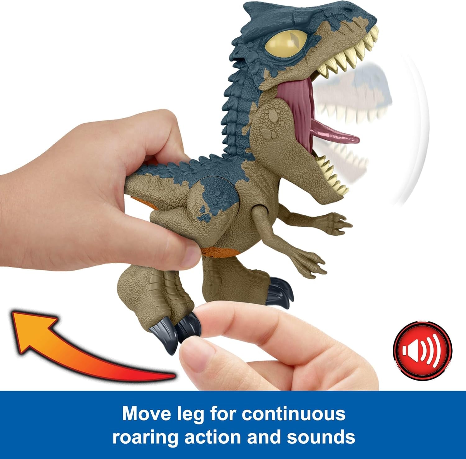 Mattel Jurassic World: Chaos Theory Netflix - Chomp Chomp Mega Roar Allosaurus Dinosaur Toy with Sound & Stretchable Jaw Tendons, Increasing Roar Levels & Feeding Feature