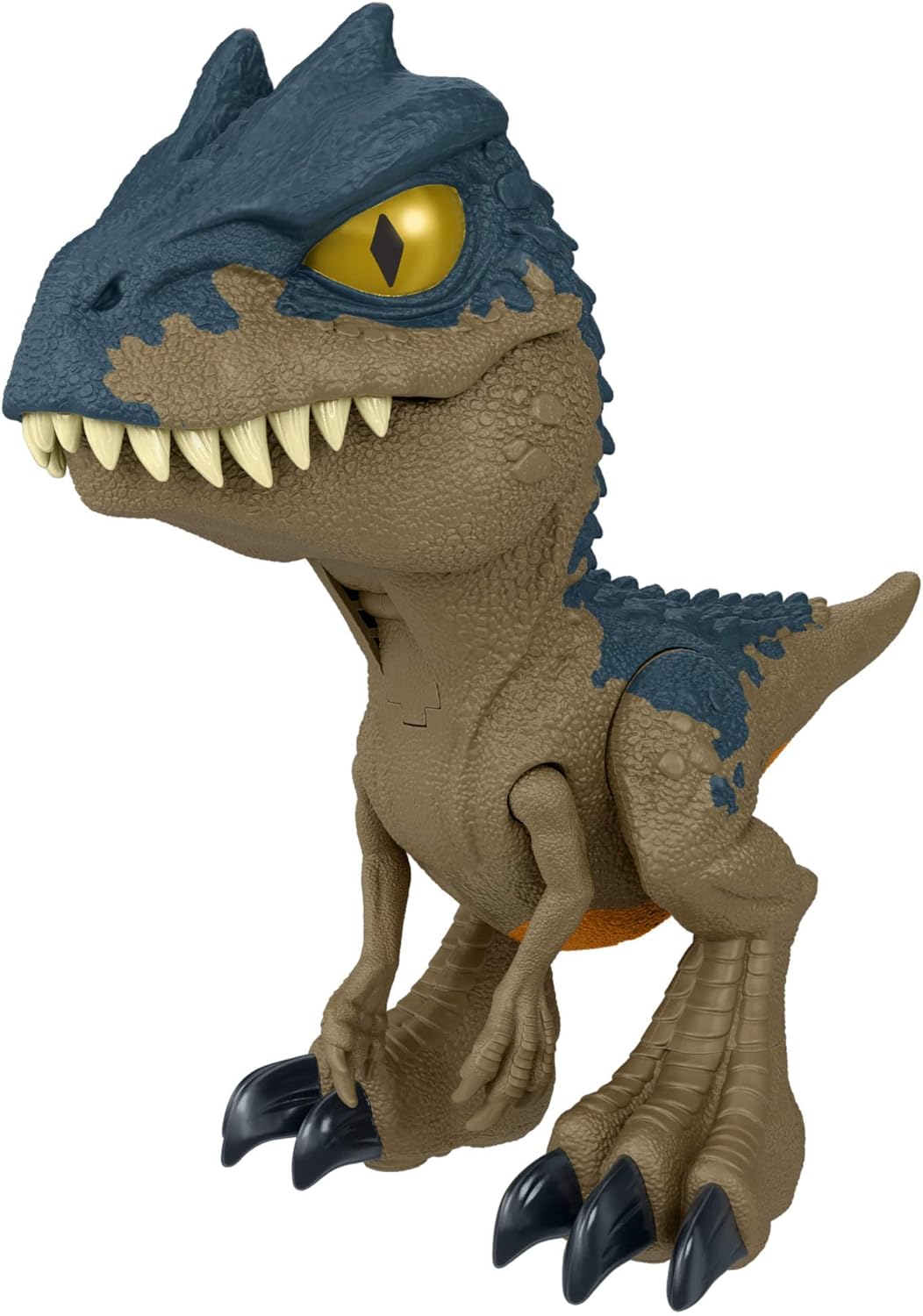 Mattel Jurassic World: Chaos Theory Netflix - Chomp Chomp Mega Roar Allosaurus Dinosaur Toy with Sound & Stretchable Jaw Tendons, Increasing Roar Levels & Feeding Feature