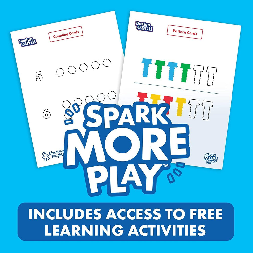 Learning Resources Design & Drill Bolt Buddies Police Motorcycle, Fine Motor Skills Construction Toy