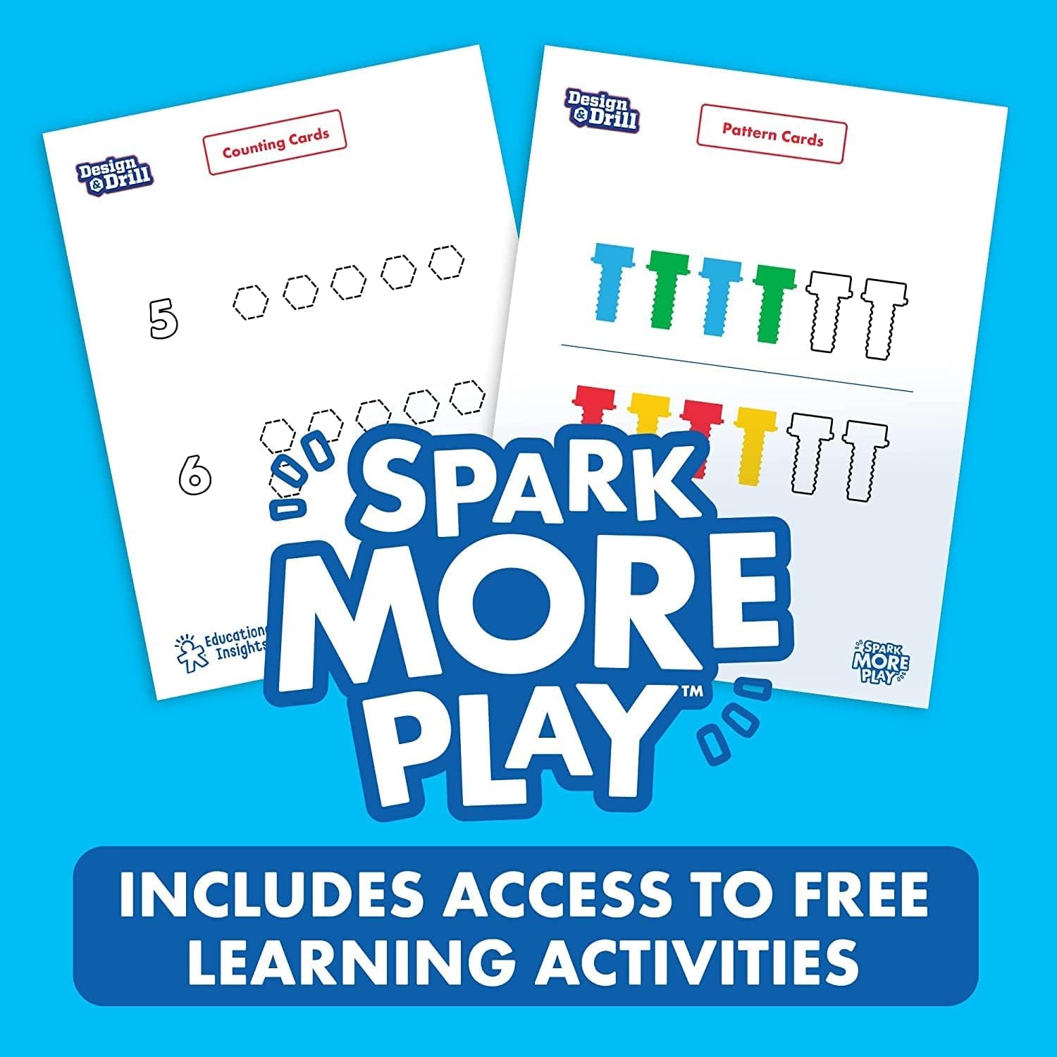 Learning Resources Design & Drill Bolt Buddies Police Motorcycle, Fine Motor Skills Construction Toy