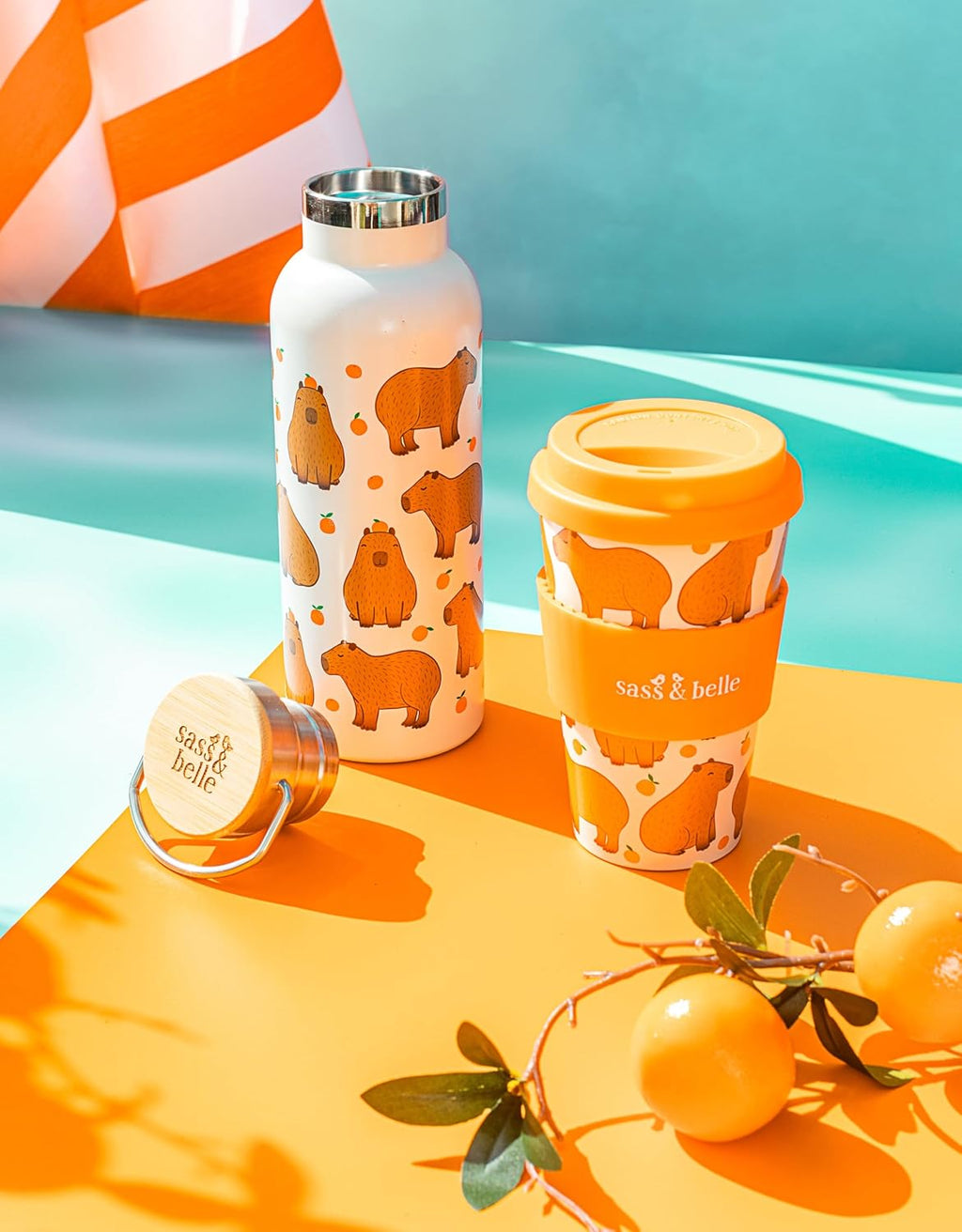 Sass & Belle Capybara Stainless Steel Bottle Water Bottle 500ml