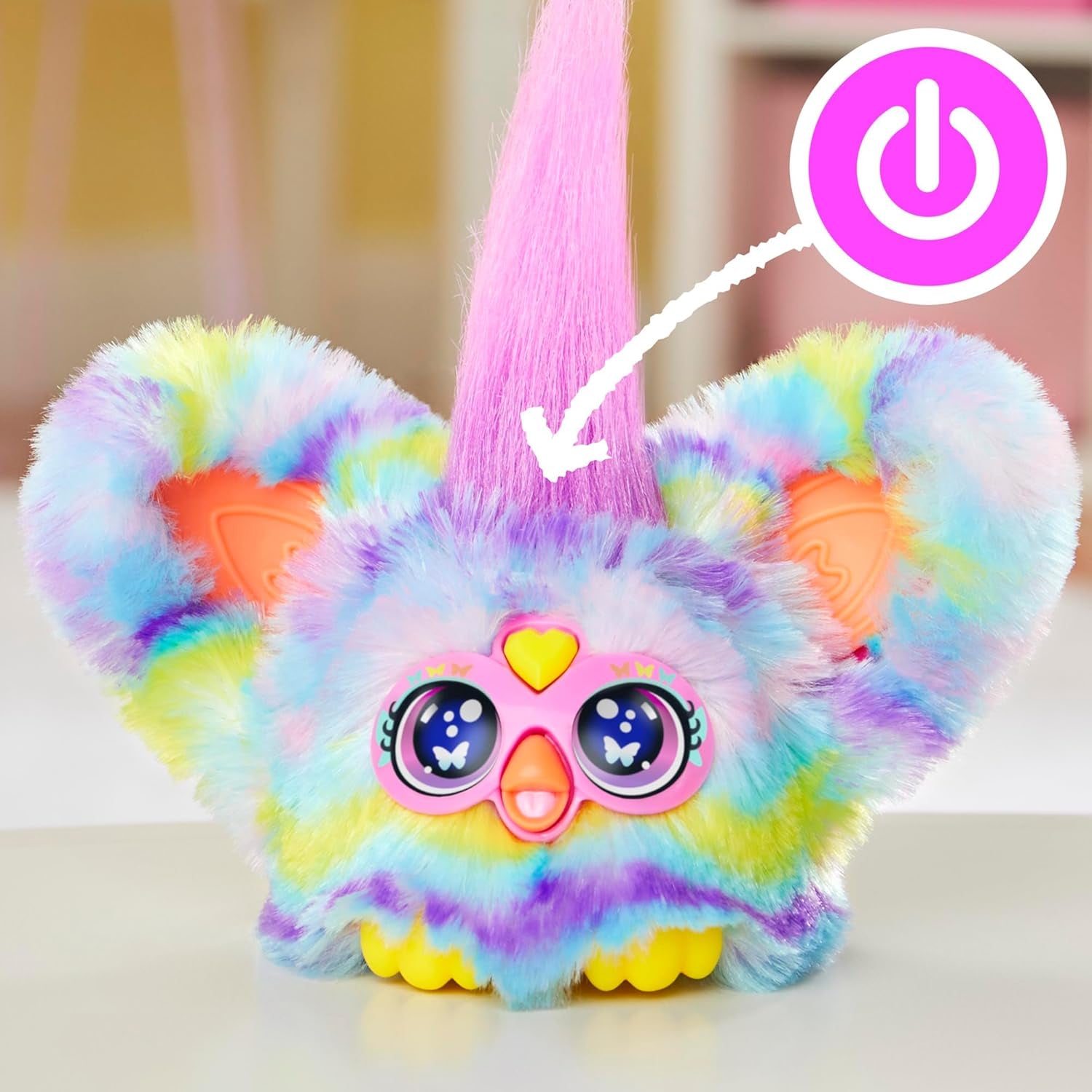 Furby Furblets Swee-Dee Spring Mini Plush Toy, Cute Plushies, Fun Interactive Toy for Kids, Pastel Blue