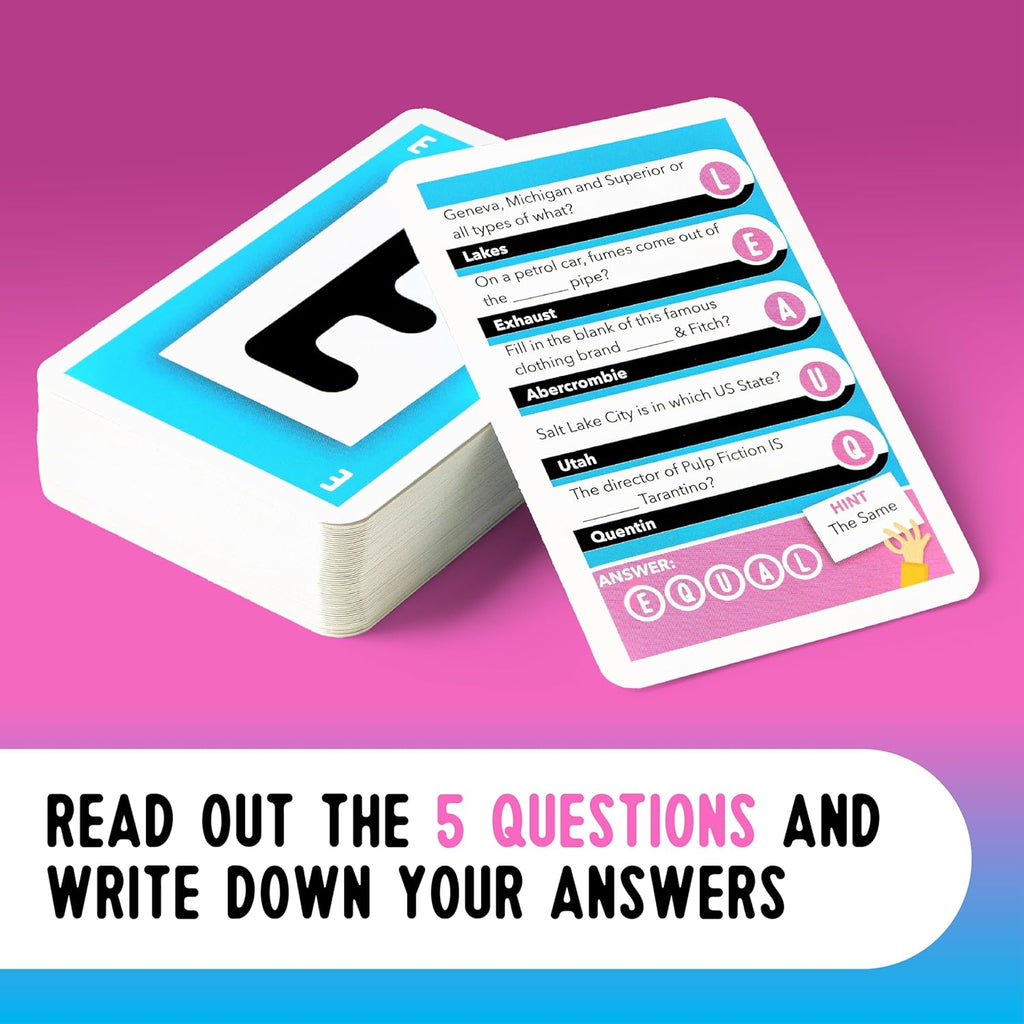 Ansagrams Trivia Card Game A Quick-Fire Quiz With A Wordy Twist