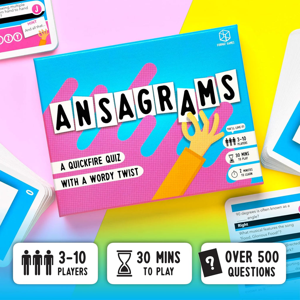 Ansagrams Trivia Card Game A Quick-Fire Quiz With A Wordy Twist